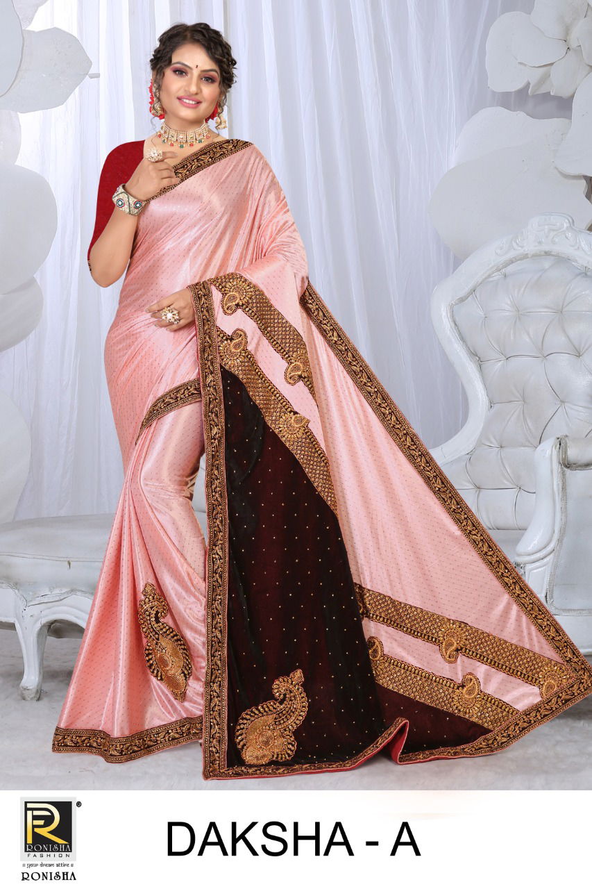 Ronisha Daksha Heavy Lycra Embroidery Festive Wear Latest Saree Collection